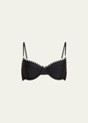 Ramy Brook Emmeline Bikini Top In Black With White