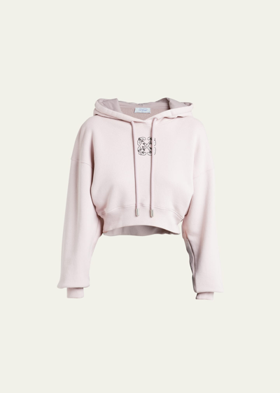 Off-white Bling Leaves Arrow Crop Hoodie In Burnished