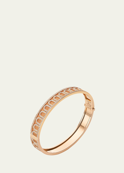 Davidor L'arc De  Bangle Mm In 18k Rose Gold With Satin Finish And Palais Diamonds