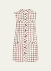 Veronica Beard Laurel Sleeveless Tweed Mini Dress In Ecru Multi