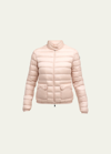 Moncler Thoiry Sparkly Down Puffer Jacket In Pastel Pink