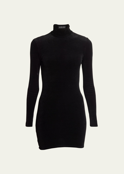 Balenciaga Knit Mini Dress In Black