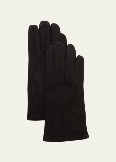 Hestra Gloves Men's Cashmere-lined Suede Gloves In Black