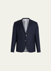 Thom Browne Wool Pique Single Vent Sport Coat In Dark Blue