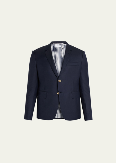 Thom Browne Navy Super 120s Twill High Armhole Sport Coat In Blue