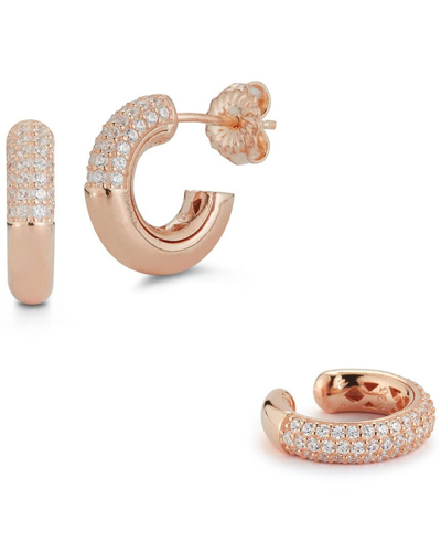 Glaze Jewelry Silver Cz Set Of Earrings