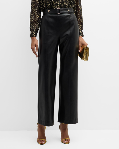 Straight Leg Vegan Leather Pants