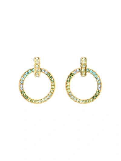 Oscar De La Renta Small Crystal Clip-on Hoop Earrings In Gold