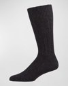 Marcoliani Ribbed Dress Socks In Charcoal