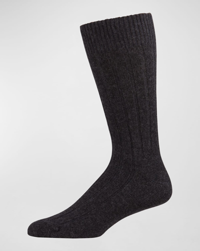 Marcoliani Ribbed Dress Socks In Gray