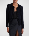 DEREK LAM 10 CROSBY ELIZABETH SPARKLY FRINGE PEPLUM JACKET