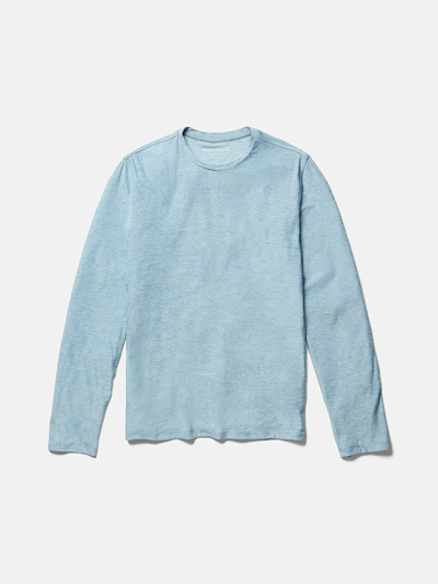 Outdoor Voices Blue Crewneck Long Sleeve T-shirt In Faded Sky