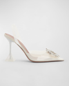 Amina Muaddi Begum Pvc Slingback Pumps In Pvc Almond