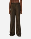 Jean Paul Gaultier The Thong Pinstriped Wool-blend Trousers In Brown