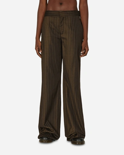 Jean Paul Gaultier The Thong Striped Trousers In Brown