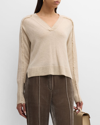 Brochu Walker Jolie Cashmere Fringe-trim Sweater In Bisque Melange