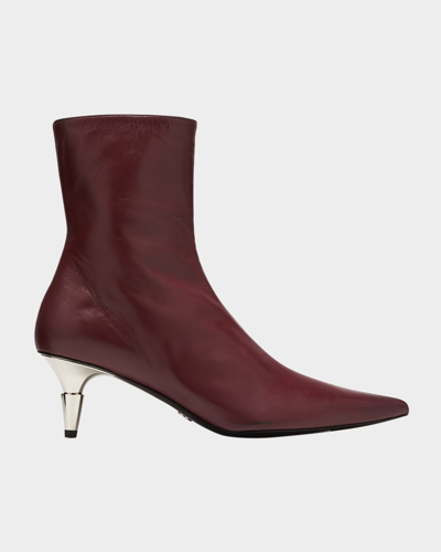 Proenza Schouler Spike Leather Boots In Wine