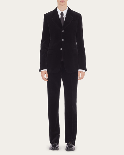 Ferragamo Men's Velvet Tuxedo Jacket In Nero