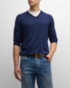 Brunello Cucinelli Men's Wool-cashmere V-neck Sweater In Cg217 Cg217