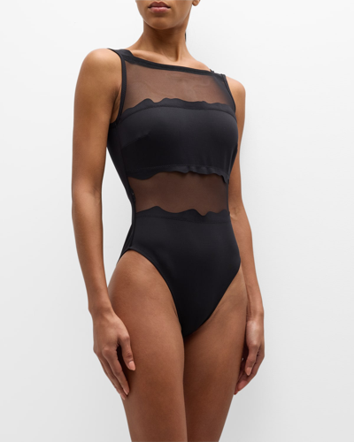 Shan Billy 3d One-piece Swimsuit In Caviar