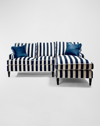 Mackenzie-childs Marquee Stripe 2-piece Right Arm Chaise Sectional In Multi
