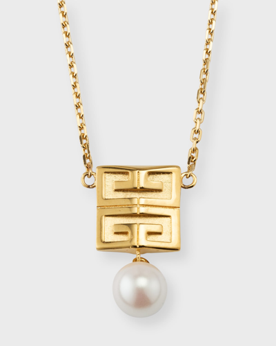 Givenchy 4g Golden Pearly Drop Necklace In Golden_yellow