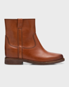 Isabel Marant Susee Leather Ankle Booties In Cognac