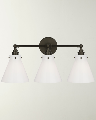 Visual Comfort Signature Parkington 3-light Bath Bar Light By Chapman & Myers In Black