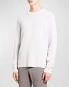 Theory Men's Hilles Crewneck Cashmere-blend Sweater In Stnw/lhtgy