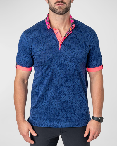 Maceoo Mozartcloudy Cotton Polo In Blue