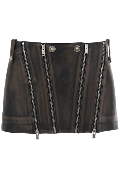 DION LEE DION LEE LEATHER BIKER MICRO SKIRT