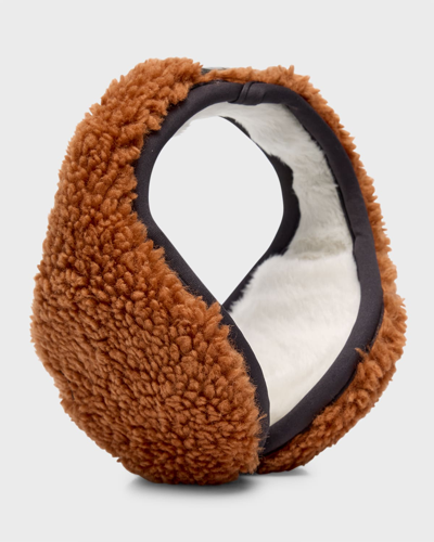 Ugg Men's M Fluff Faux Fur Earmuffs In Hard Wood