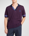 ETRO MEN'S OVERSIZED STRIPED KNIT POLO SHIRT