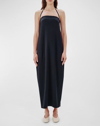 Another Tomorrow Convertible Cocoon Ankle-length Dress In Black