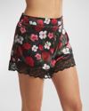 HANKY PANKY SO LUXE FLORAL-PRINT LACE-TRIM SHORTS