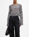 RAMY BROOK KAIYA CHEVRON-KNIT TASSEL-TRIM CROP TOP