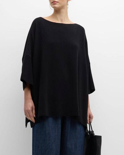 ESKANDAR SQUARE 3/4 SLEEVE TOP (LONG LENGTH)