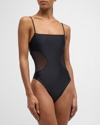 Ramy Brook Novalee Mesh One-piece Swimsuit In Black