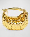 Bottega Veneta Mini Sardine Leather Crossbody Bag In Gold-m Brass