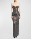 DOLCE & GABBANA MICRO SEQUIN TULLE SLEEVELESS BUSTIER GOWN