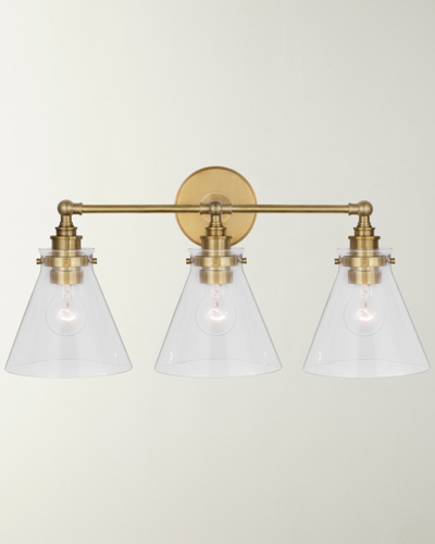 Visual Comfort Signature Parkington 3-light Bath Bar Light By Chapman & Myers In Gold