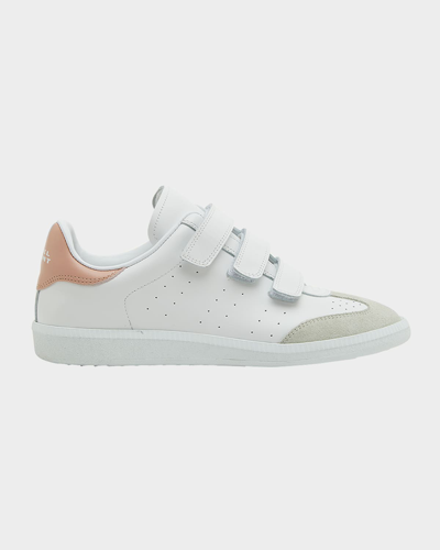 Isabel Marant Leather Beth Logo Sneakers In Soft Pink