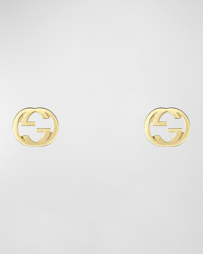 Gucci 18kt Yellow Gold Interlocking G Stud Earrings