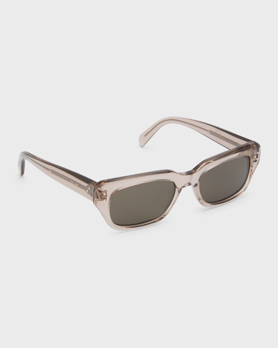 Celine Men's Bold 3 Dots 64mm Rectangular Sunglasses In Beige Brown
