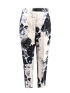 Alexander Mcqueen Women Viscose Trouser With Floral Print In White