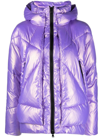 Canadian Club Quilted Hooded Jacket In Purple