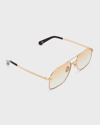 KAREN WALKER GEOMETRIC NICKEL & PLASTIC AVIATOR SUNGLASSES