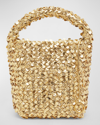 Bottega Veneta Cabat Metallic Sequin Bucket Bag In Gold-silver