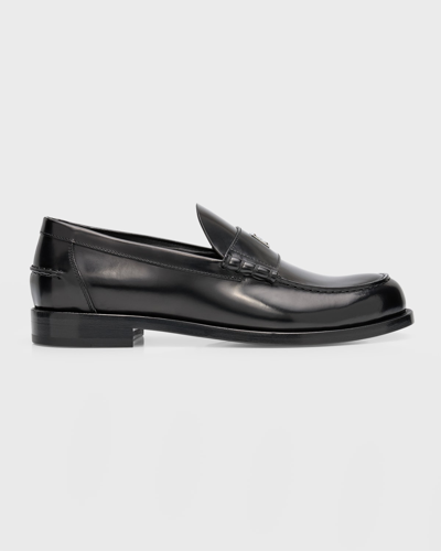GIVENCHY MEN'S MR G BRUSHED LEATHER PENNY LOAFERS