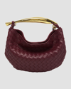 Bottega Veneta Small Sardine Leather Top-handle Bag In Barolo-m Brass